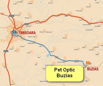  harta cu adresa Pet Optic Buzias address map